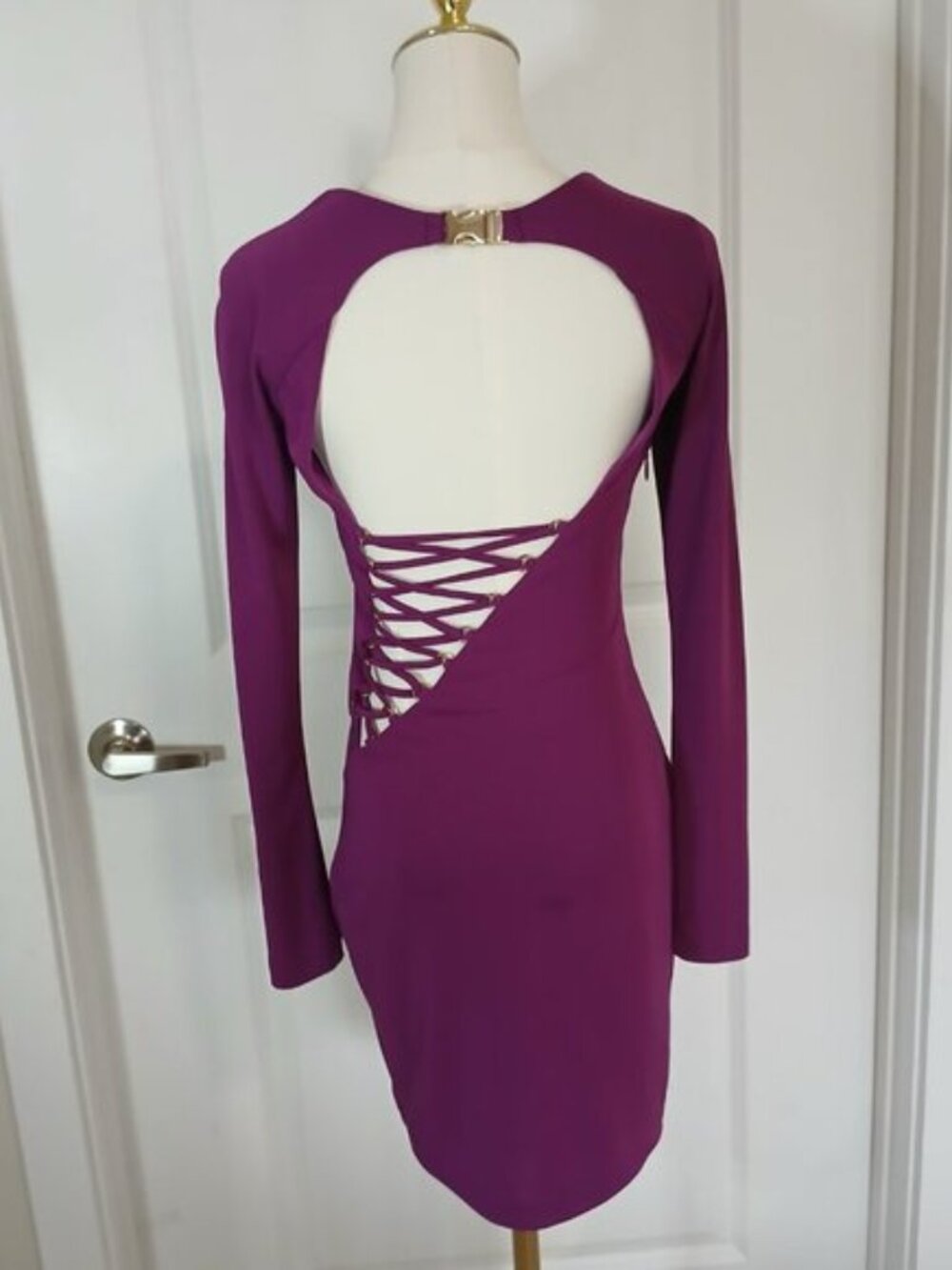 Bebe Bodycon Mini Dress Women's Size XS Purple - Like New